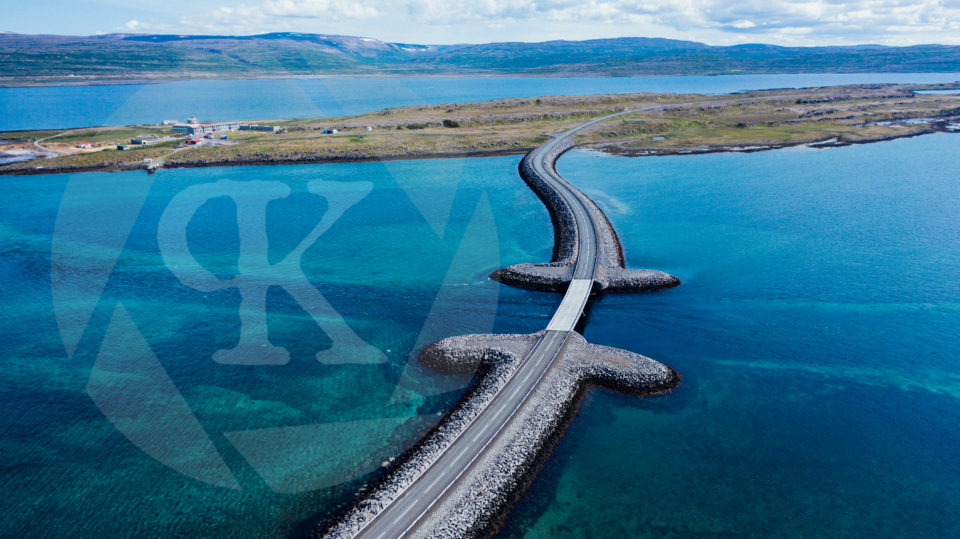 Aerial shot of tidal waters