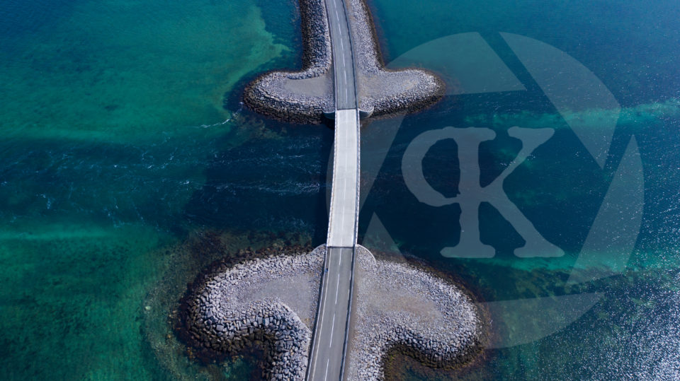 Aerial shot of tidal waters