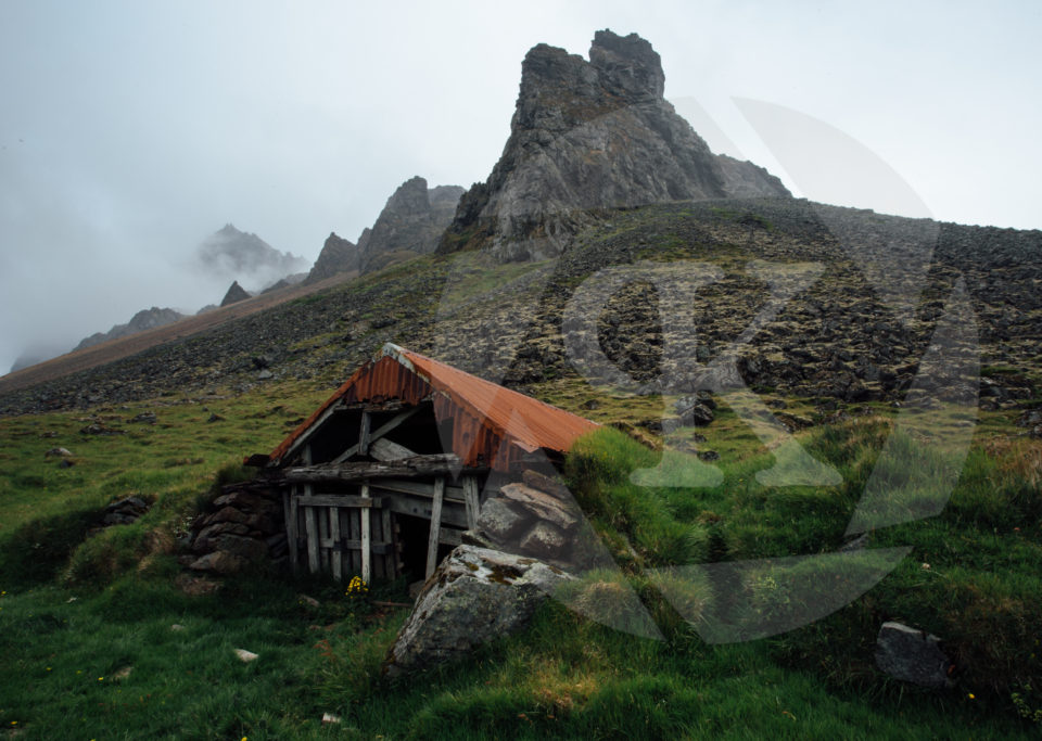 Abandoned House on rocky landscape